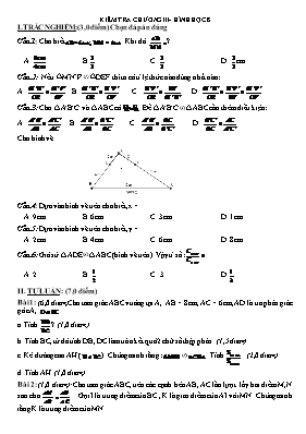 Kiểm tra chương III - Hình học 8